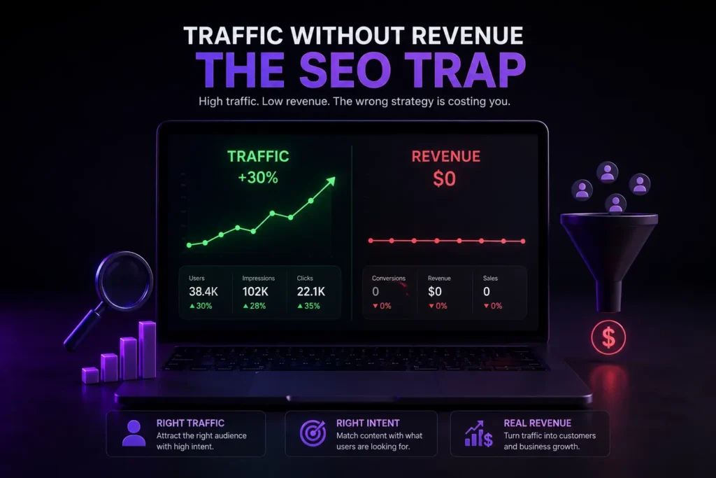Traffic Without Revenue The SEO Trap - Tasneem Ragab